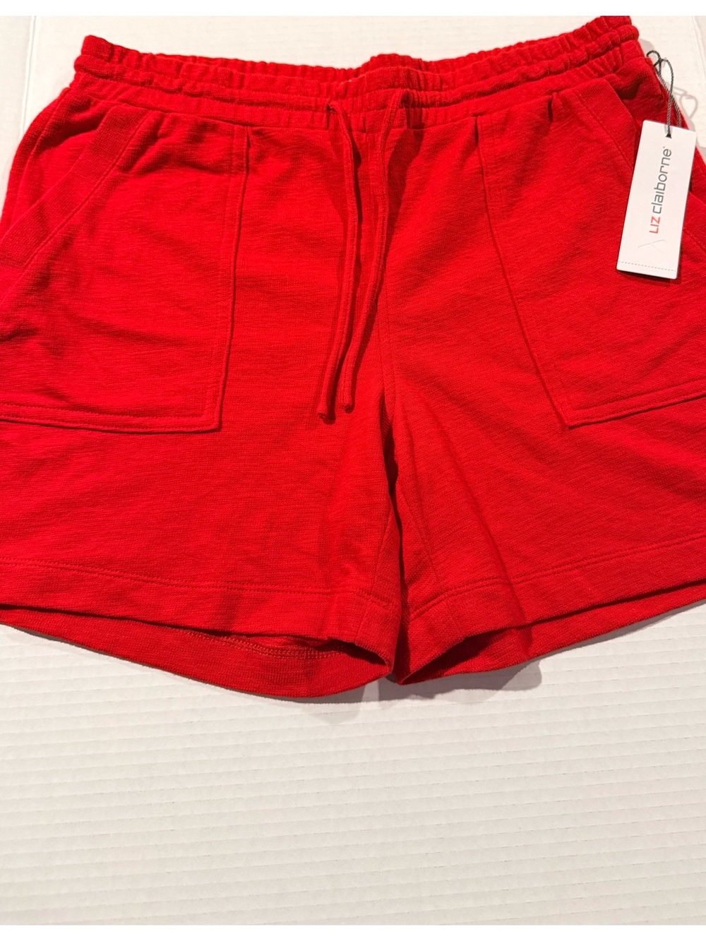 Liz Claiborne Bright Red Elastic-Waist Casual  Preppy Shorts Women’s Sz S
